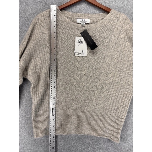 NWT Magaschoni Soft Cashmere Cable Knit Sweater in London Grey MSRP $345 Luxury - Picture 11 of 12